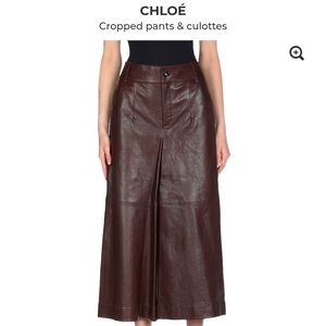 CHLOÉ Women's Cropped Brown Leather Pants Size 34